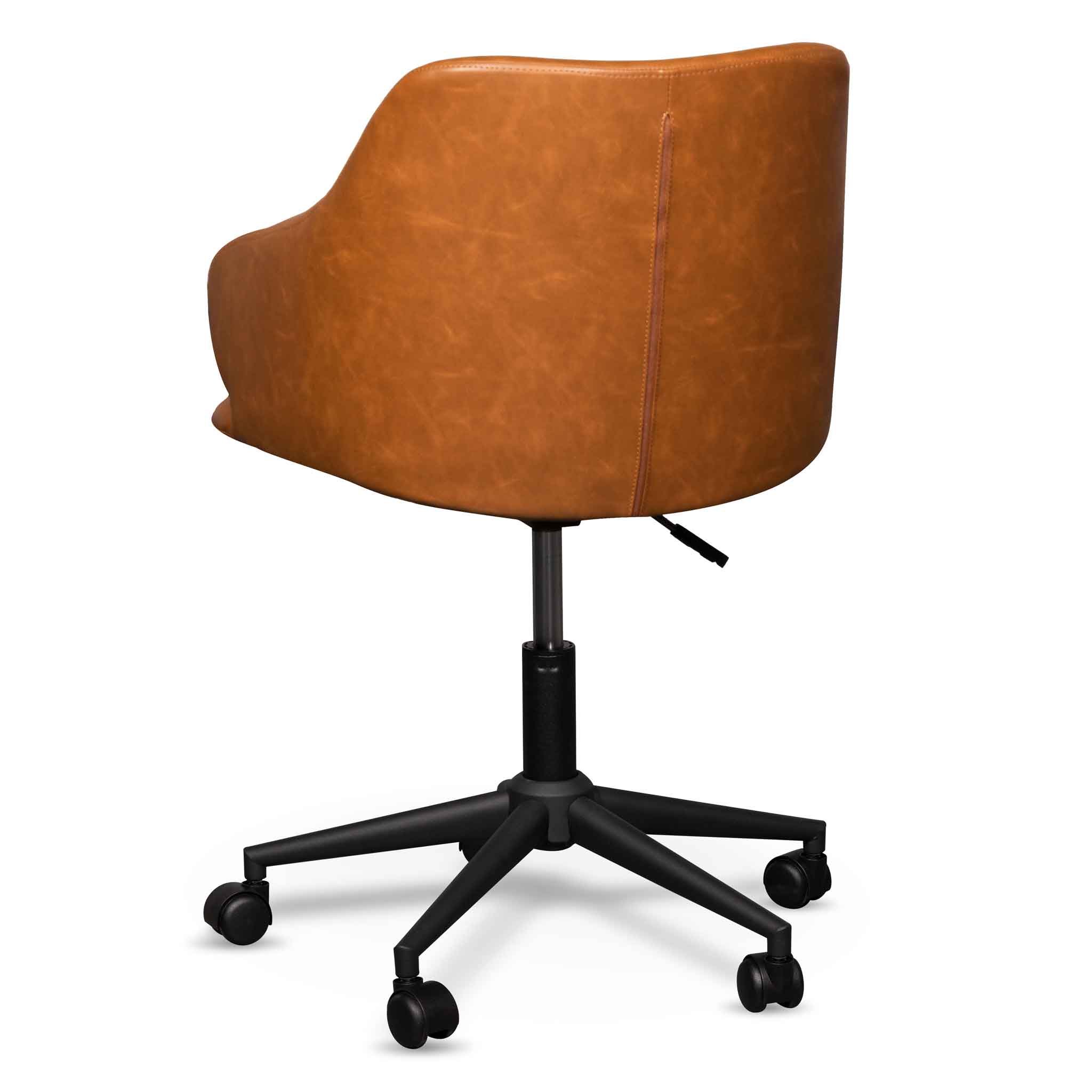 Milano Office Chair - Vintage Tan with Black Base
