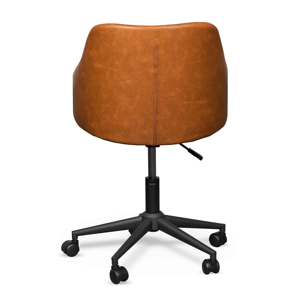 Milano Office Chair - Vintage Tan with Black Base