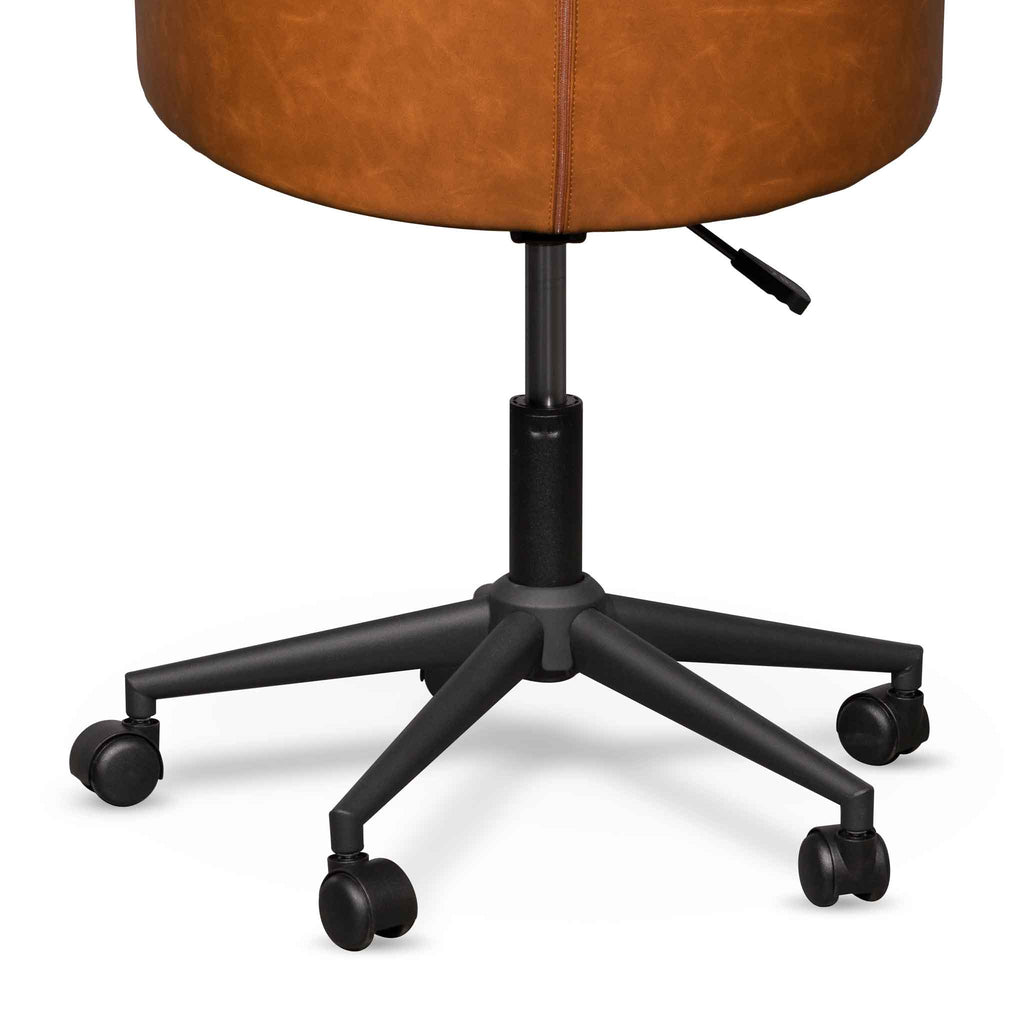 Milano Office Chair - Vintage Tan with Black Base