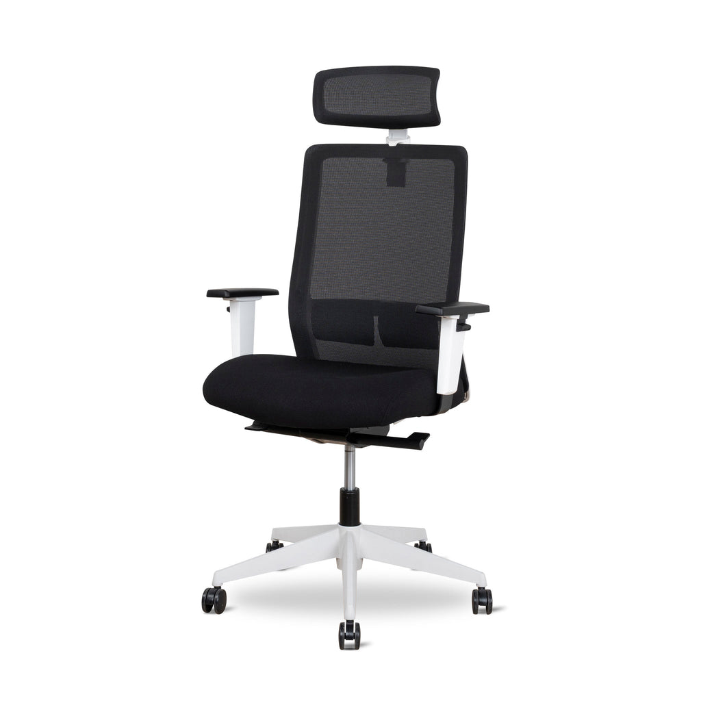 Mesh Ergonomic Milano Office Chair with Headrest - Black