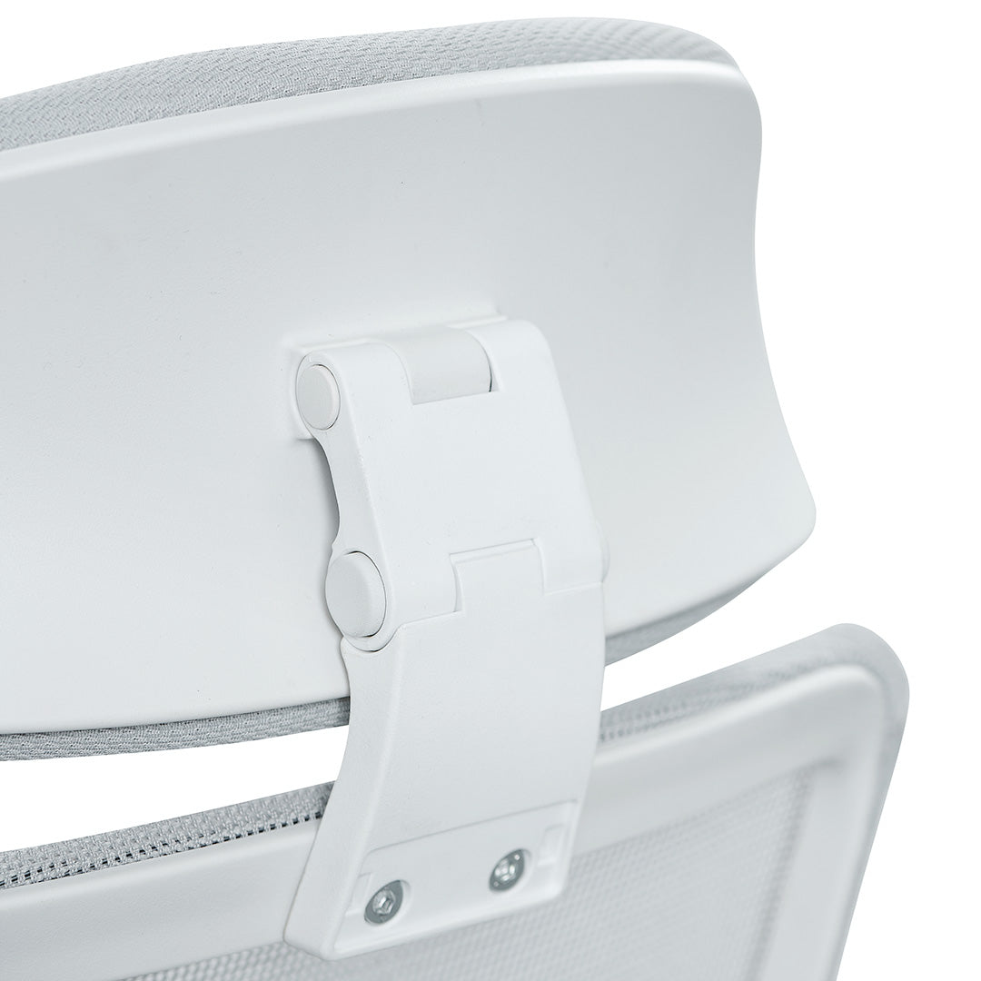 Mesh Milano Office Chair - Cloud Grey with White Base