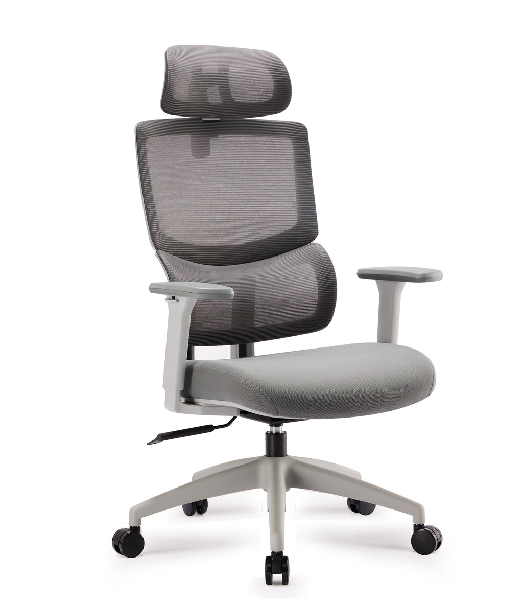Mesh Ergonomic Milano Office Chair with Headrest - Grey