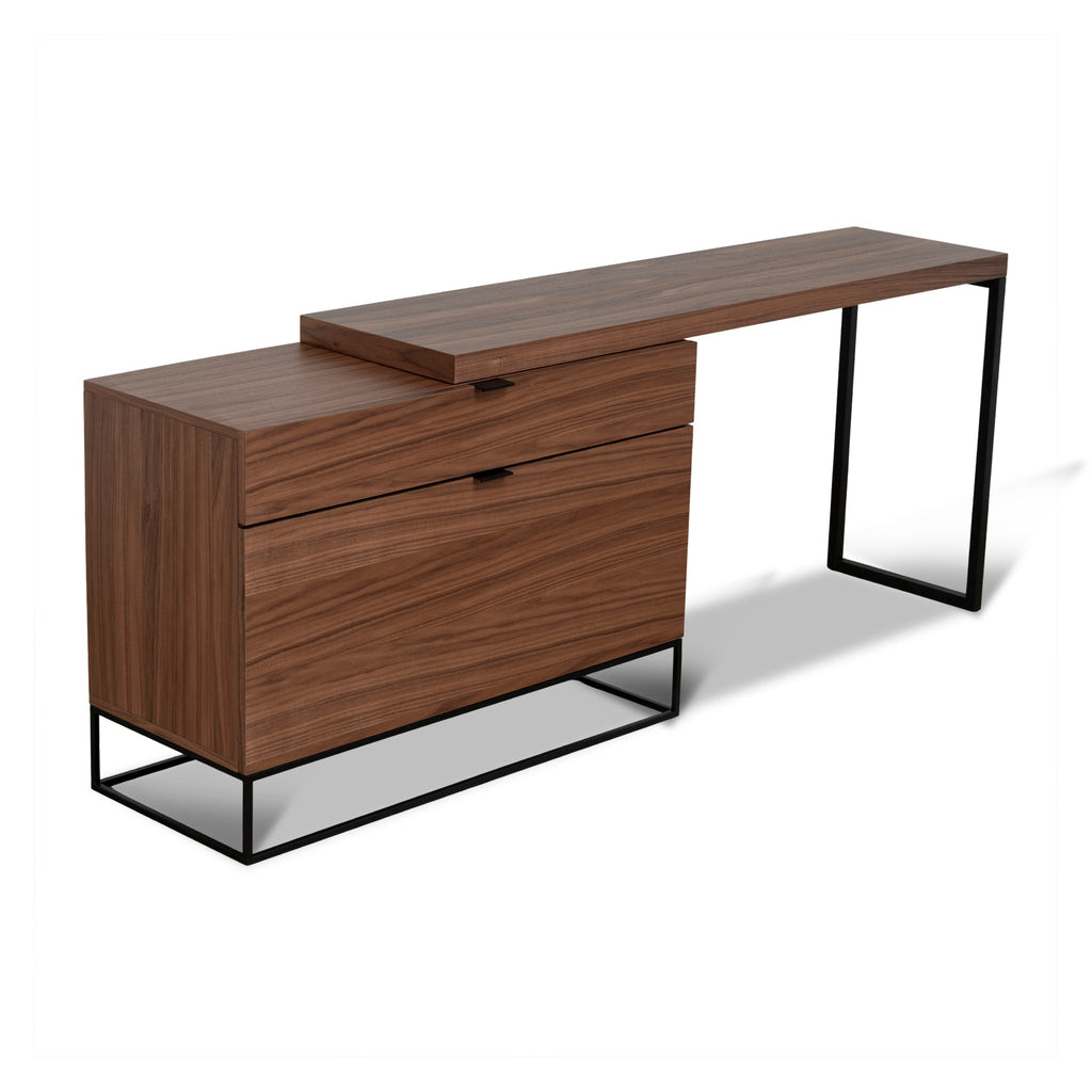 Extendable Milano Home Office Desk - Walnut