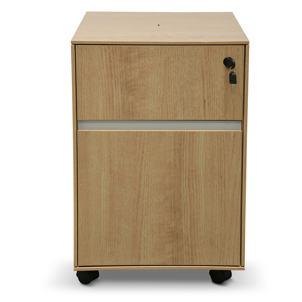 2 Drawer Milano Mobile Pedestal - Natural
