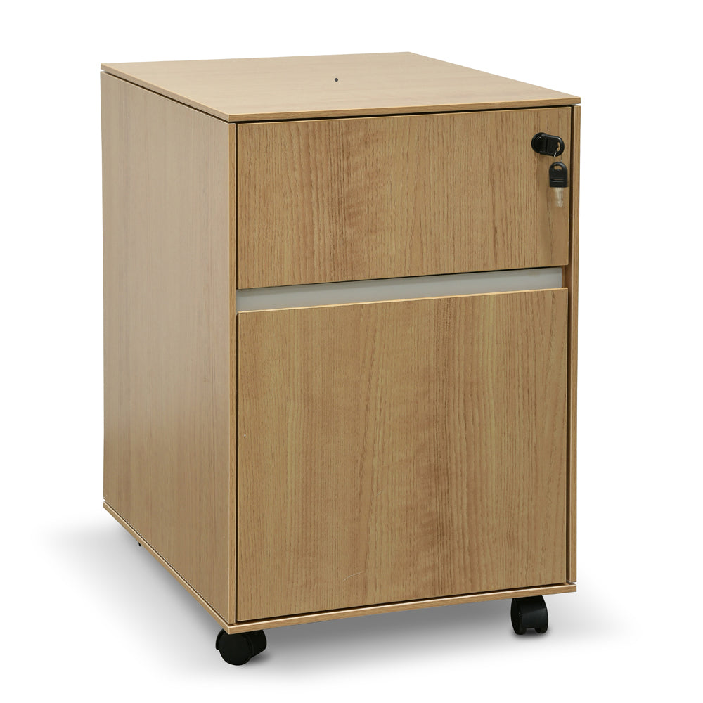2 Drawer Milano Mobile Pedestal - Natural