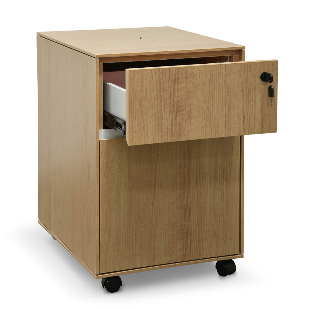2 Drawer Milano Mobile Pedestal - Natural