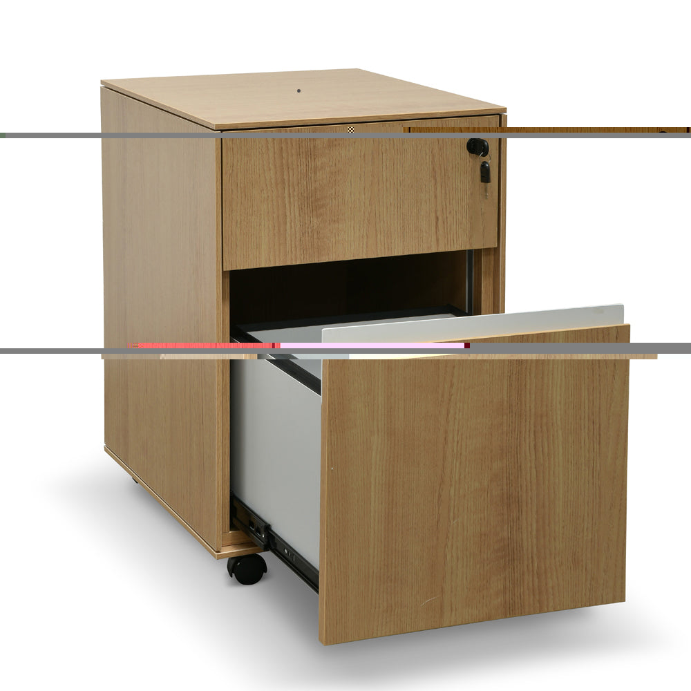 2 Drawer Milano Mobile Pedestal - Natural