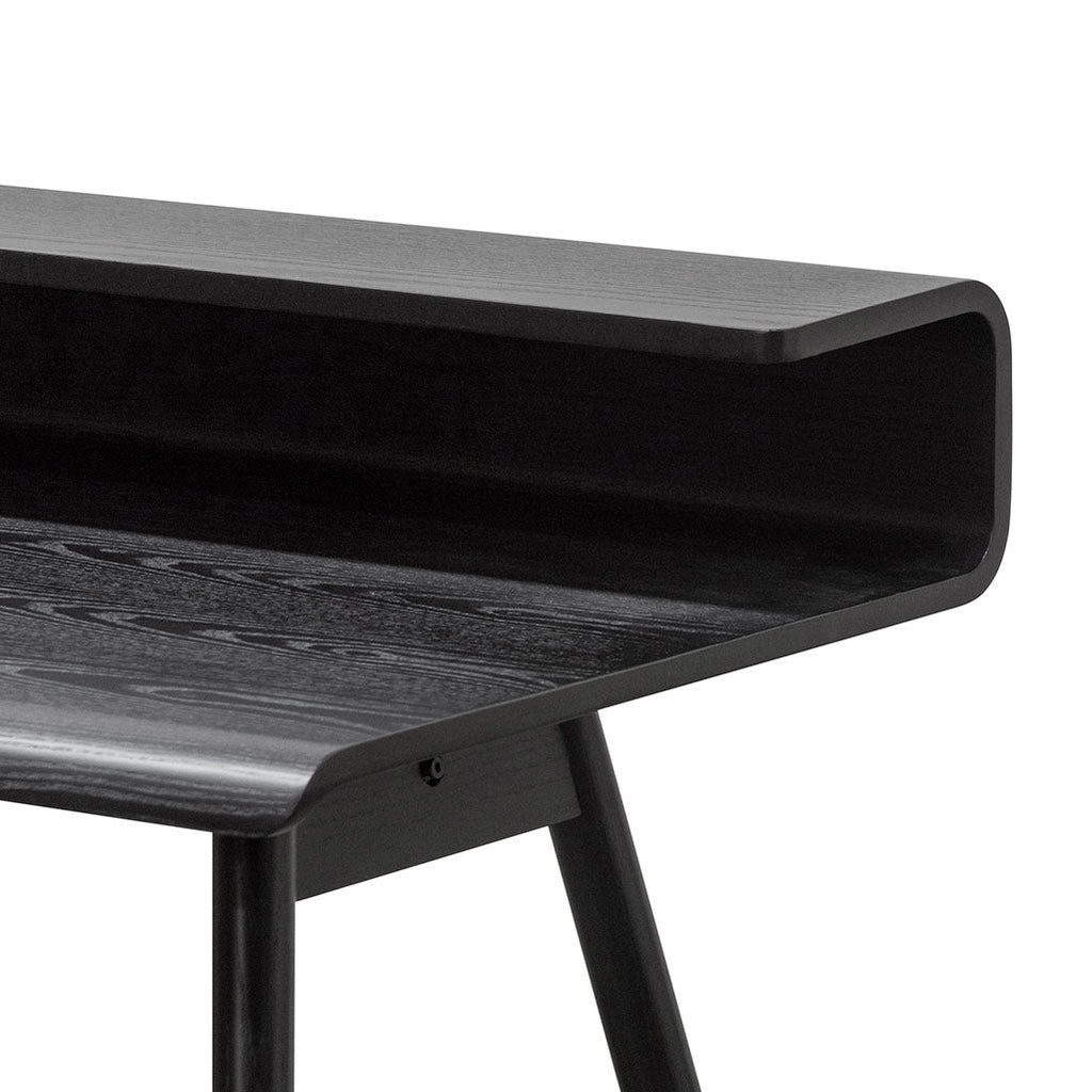 Wooden Milano Home Office Desk - Full Black