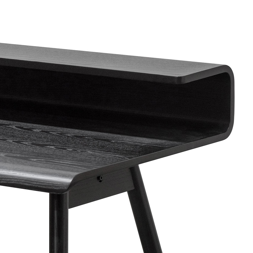 Wooden Milano Home Office Desk - Full Black