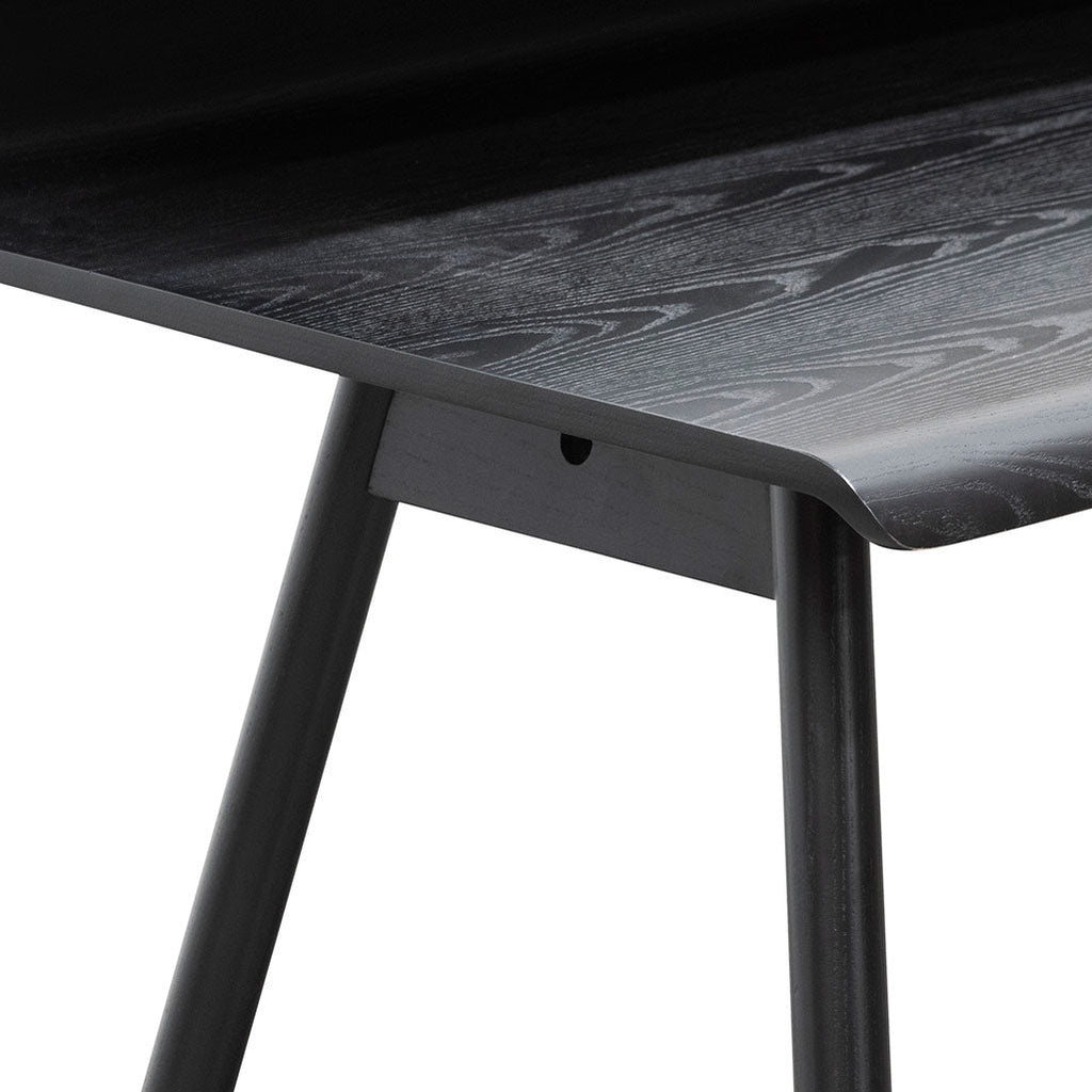 Wooden Milano Home Office Desk - Full Black