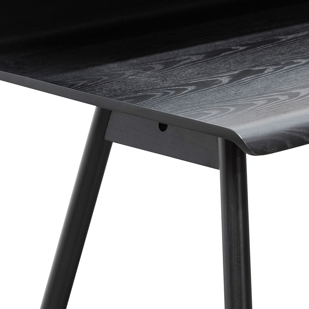 Wooden Milano Home Office Desk - Full Black