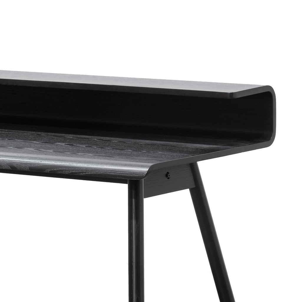 Wooden Milano Home Office Desk - Full Black