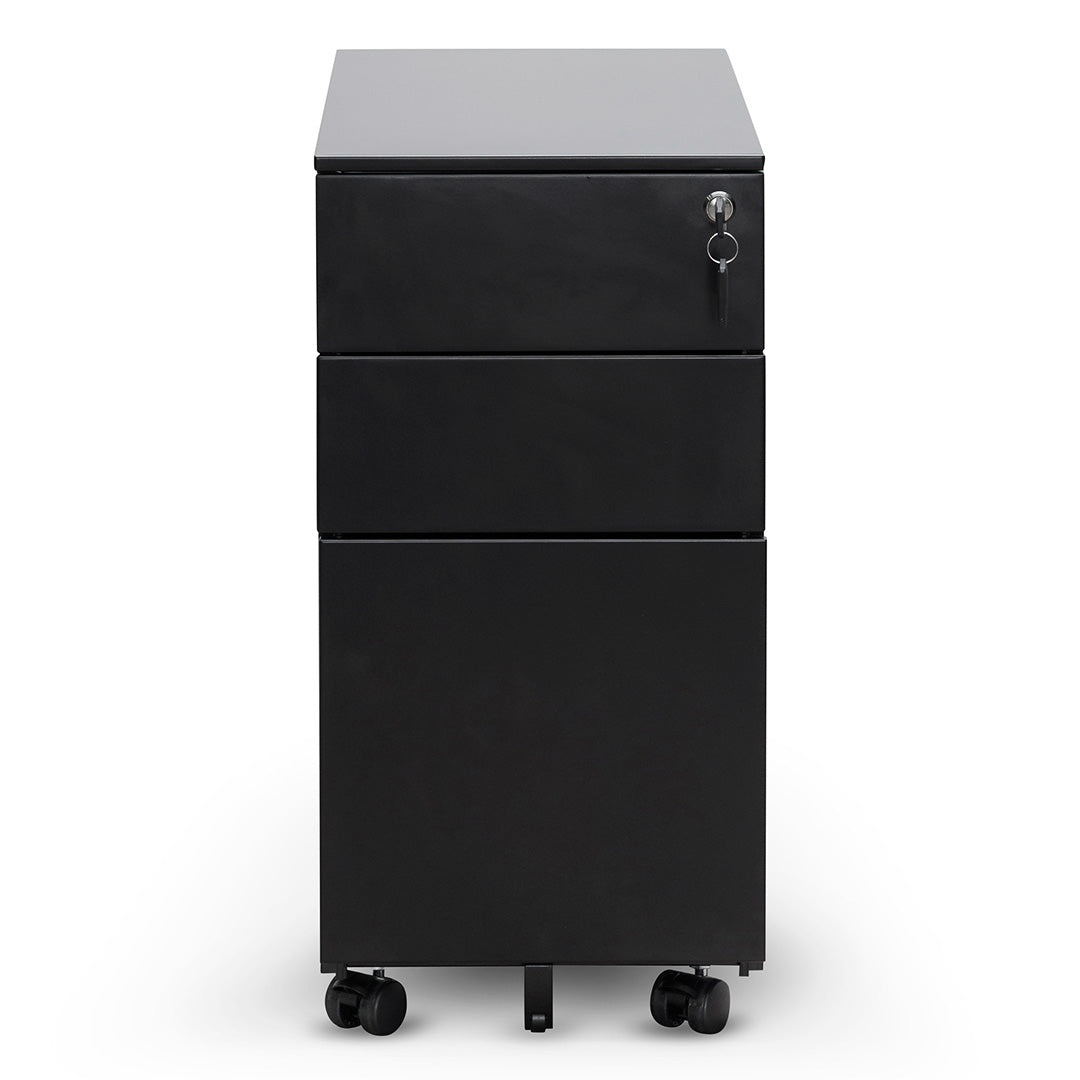 3 Drawers Slim Milano Mobile Pedestal - Black