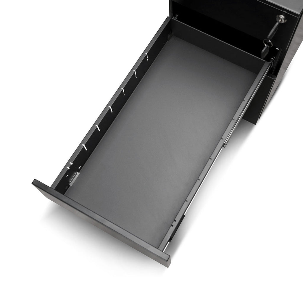 3 Drawers Slim Milano Mobile Pedestal - Black
