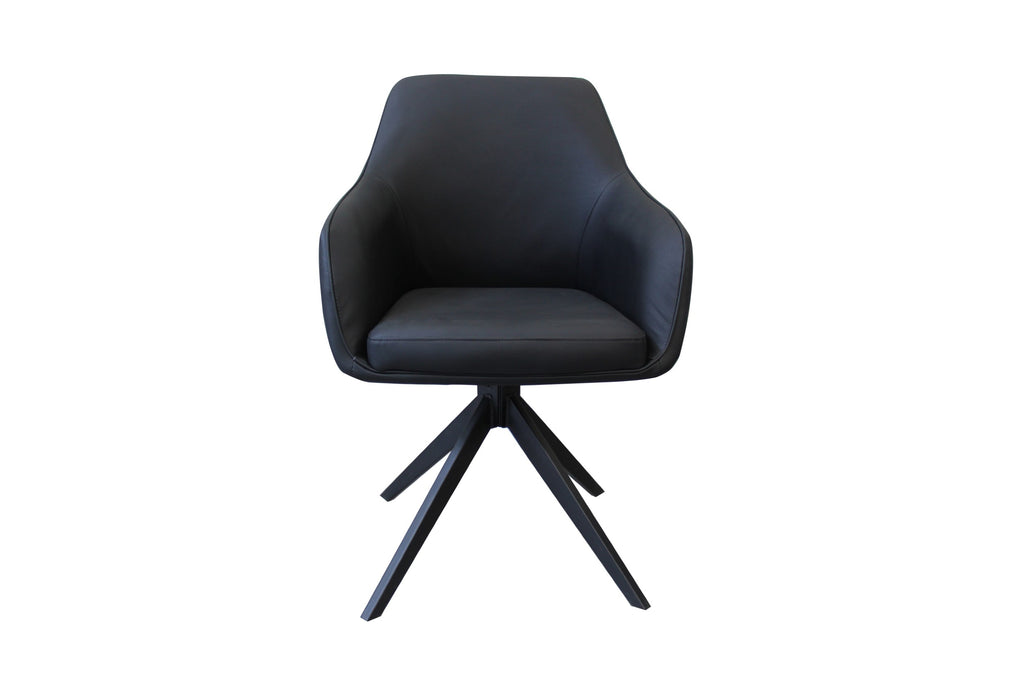 Pivot Rotation Dining Chair Black (Set of 2)