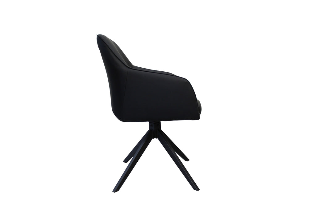 Pivot Rotation Dining Chair Black (Set of 2)
