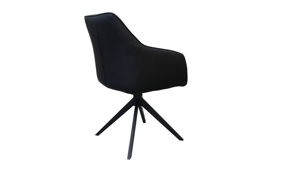 Pivot Rotation Dining Chair Black (Set of 2)