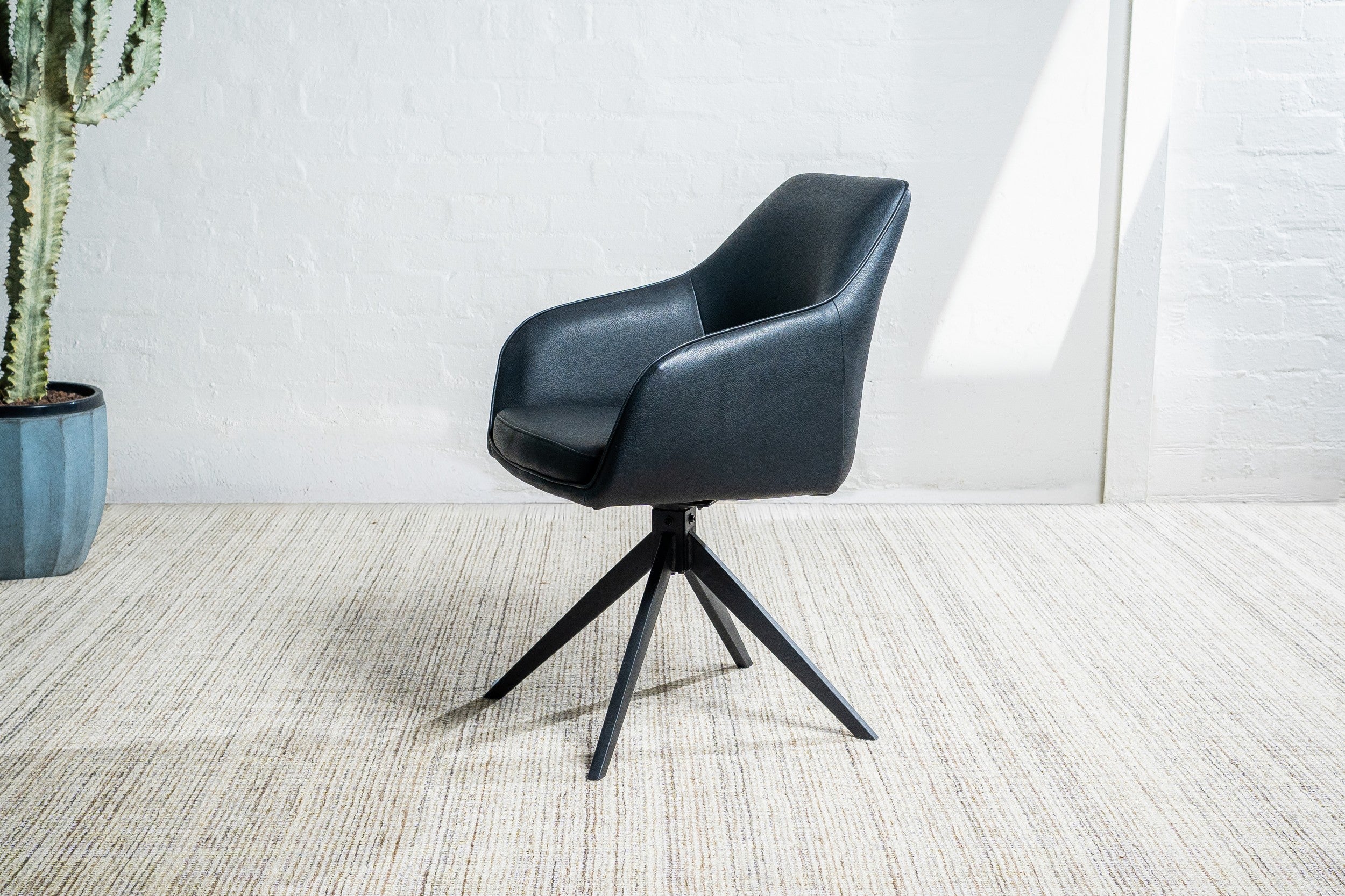 Pivot Rotation Dining Chair Black (Set of 2)