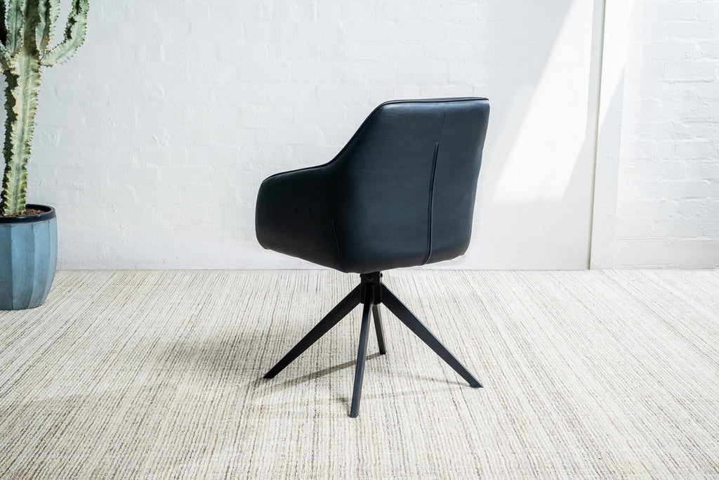Pivot Rotation Dining Chair Black (Set of 2)