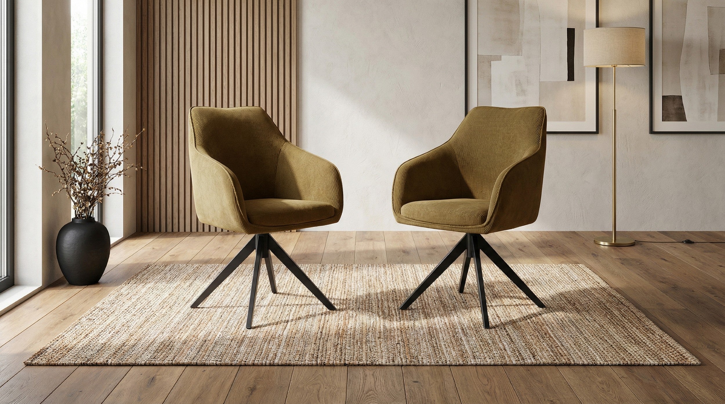 Pivot Rotation Dining Chair Olive (Set of 2)