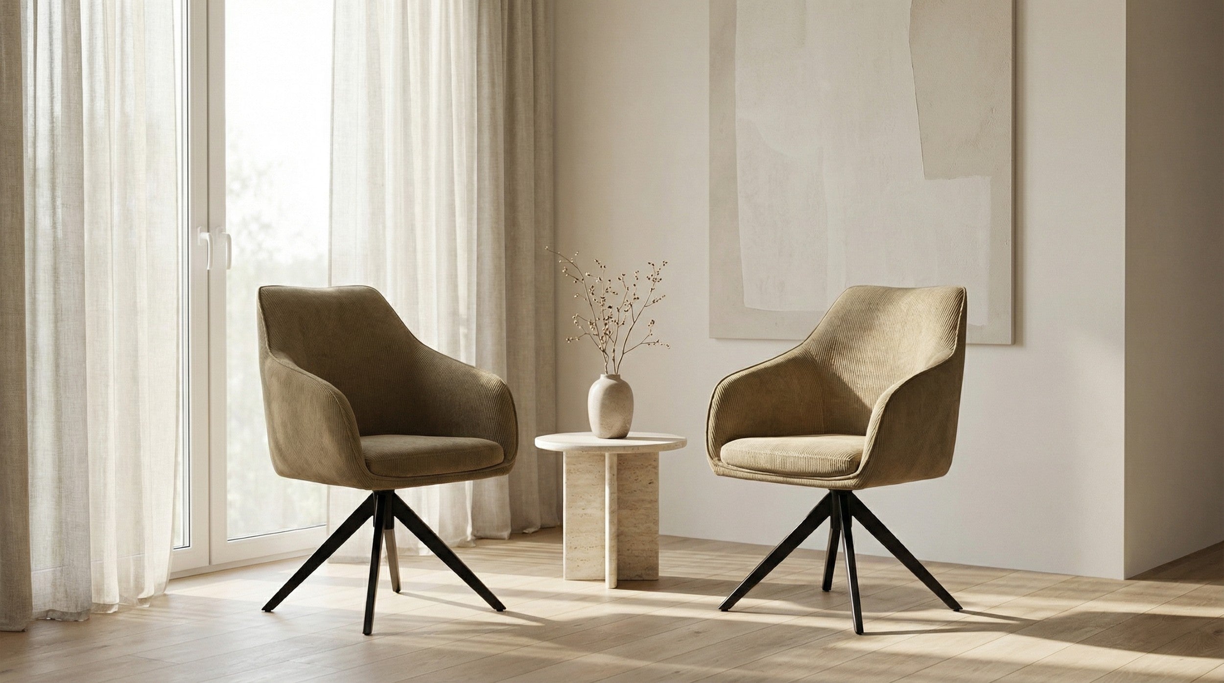 Pivot Rotation Dining Chair Olive (Set of 2)