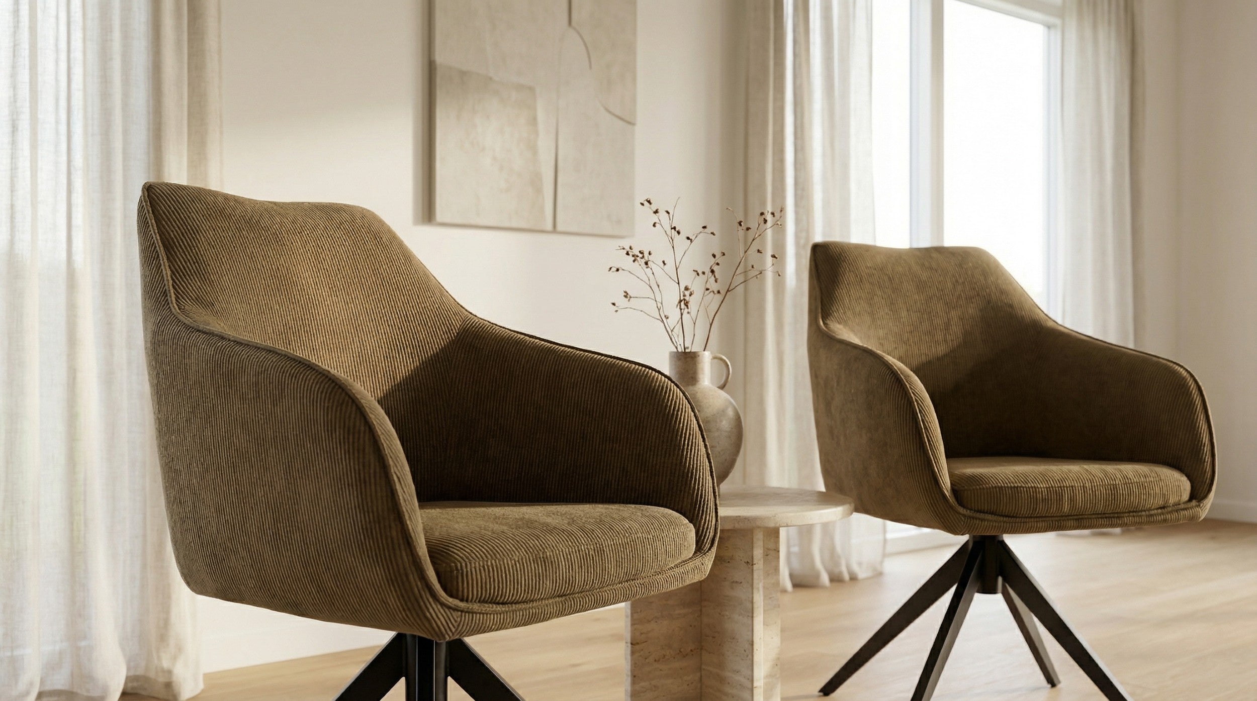 Pivot Rotation Dining Chair Olive (Set of 2)