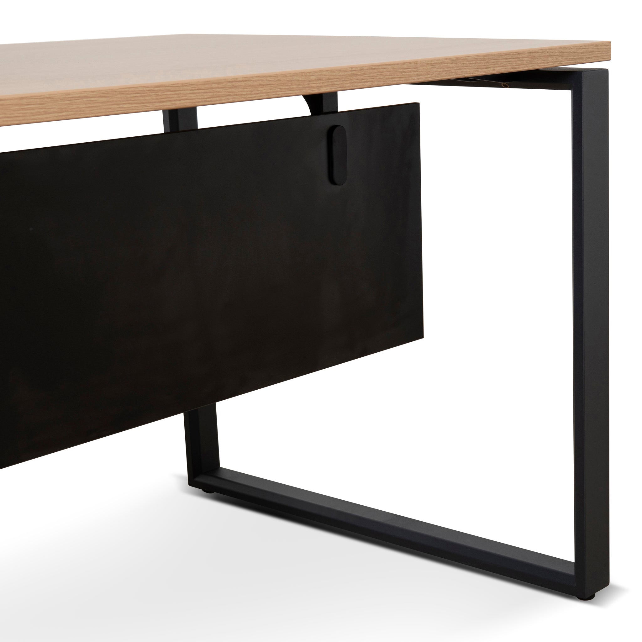 1.8m Milano Executive Desk Right Return with Black Legs - Natural