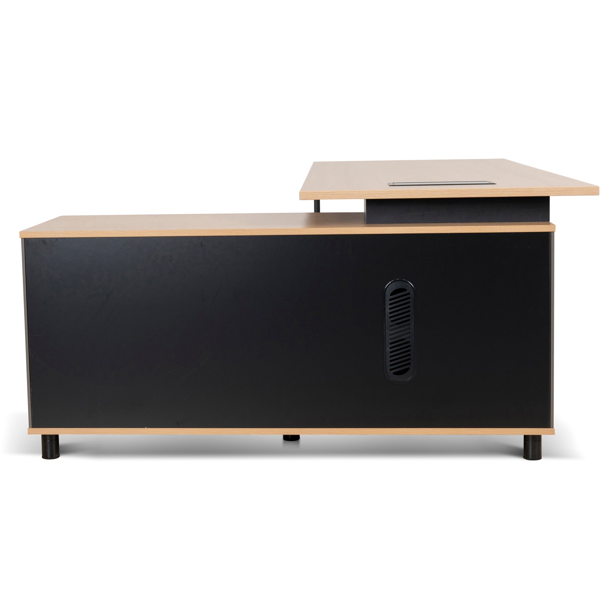 1.8m Milano Executive Desk Right Return with Black Legs - Natural