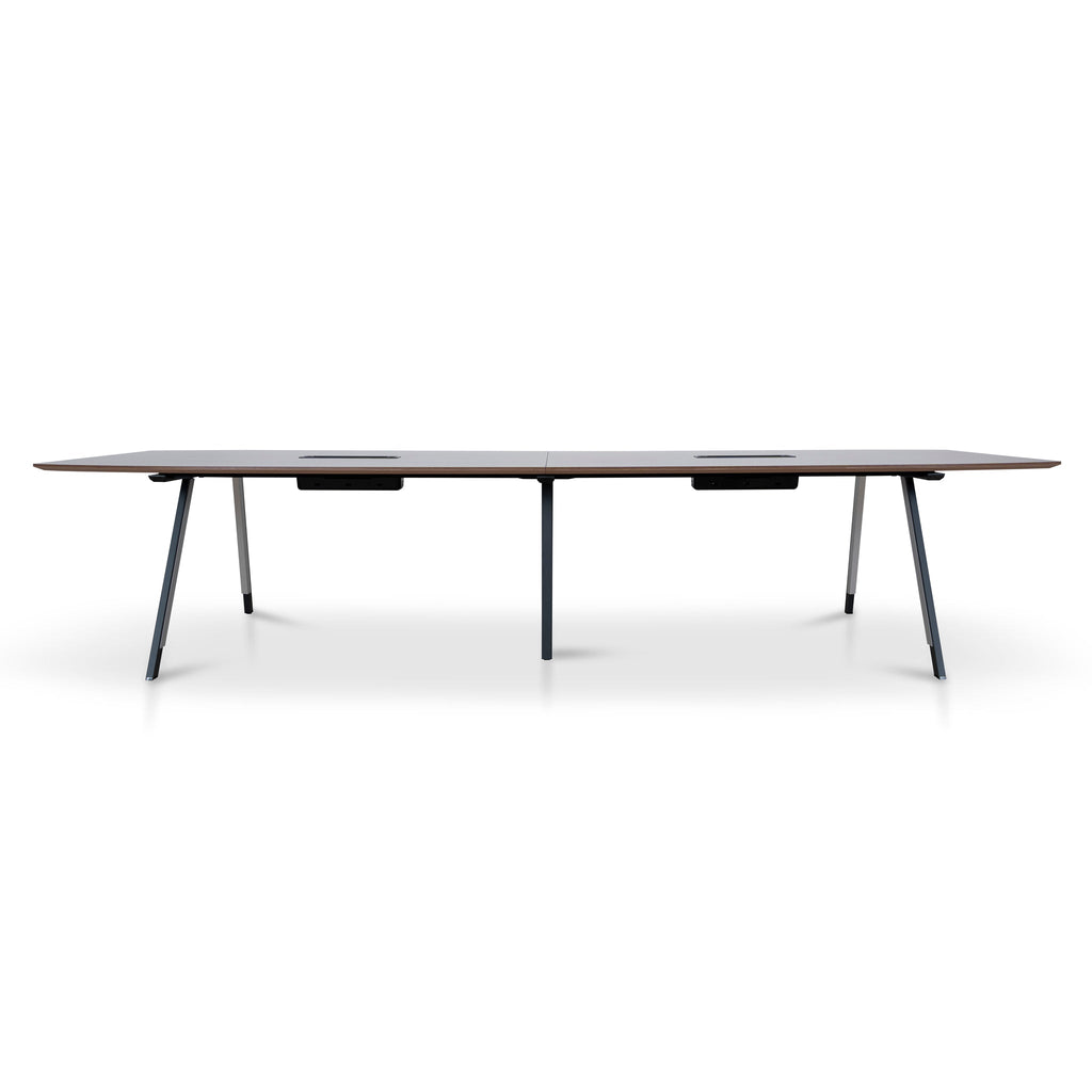 3.6m Boardroom Siena Meeting Table - Walnut Top With Black Legs