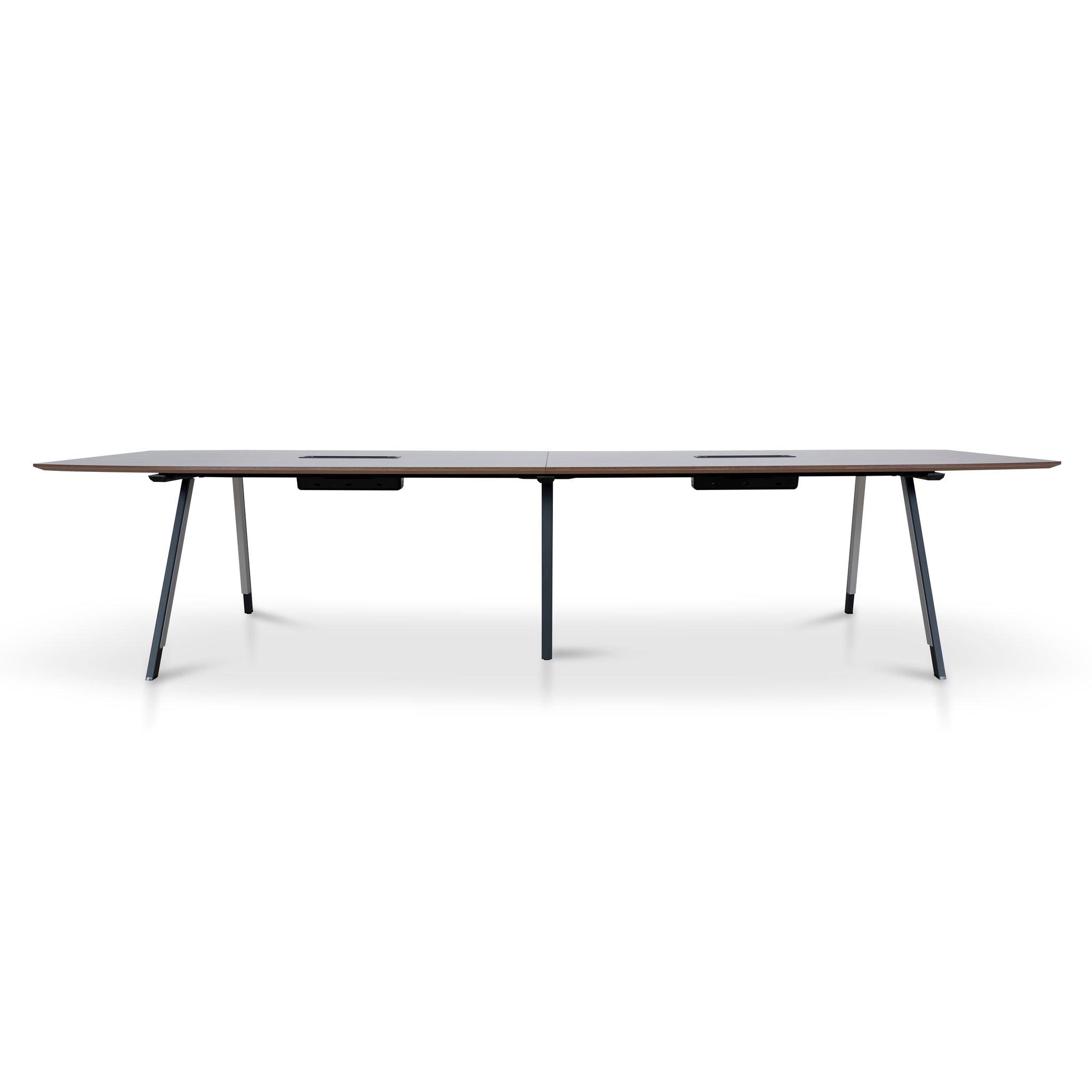 3.6m Boardroom Siena Meeting Table - Walnut Top With Black Legs