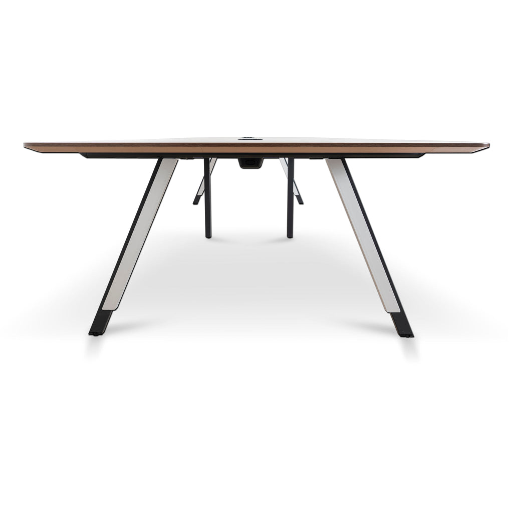 3.6m Boardroom Siena Meeting Table - Walnut Top With Black Legs
