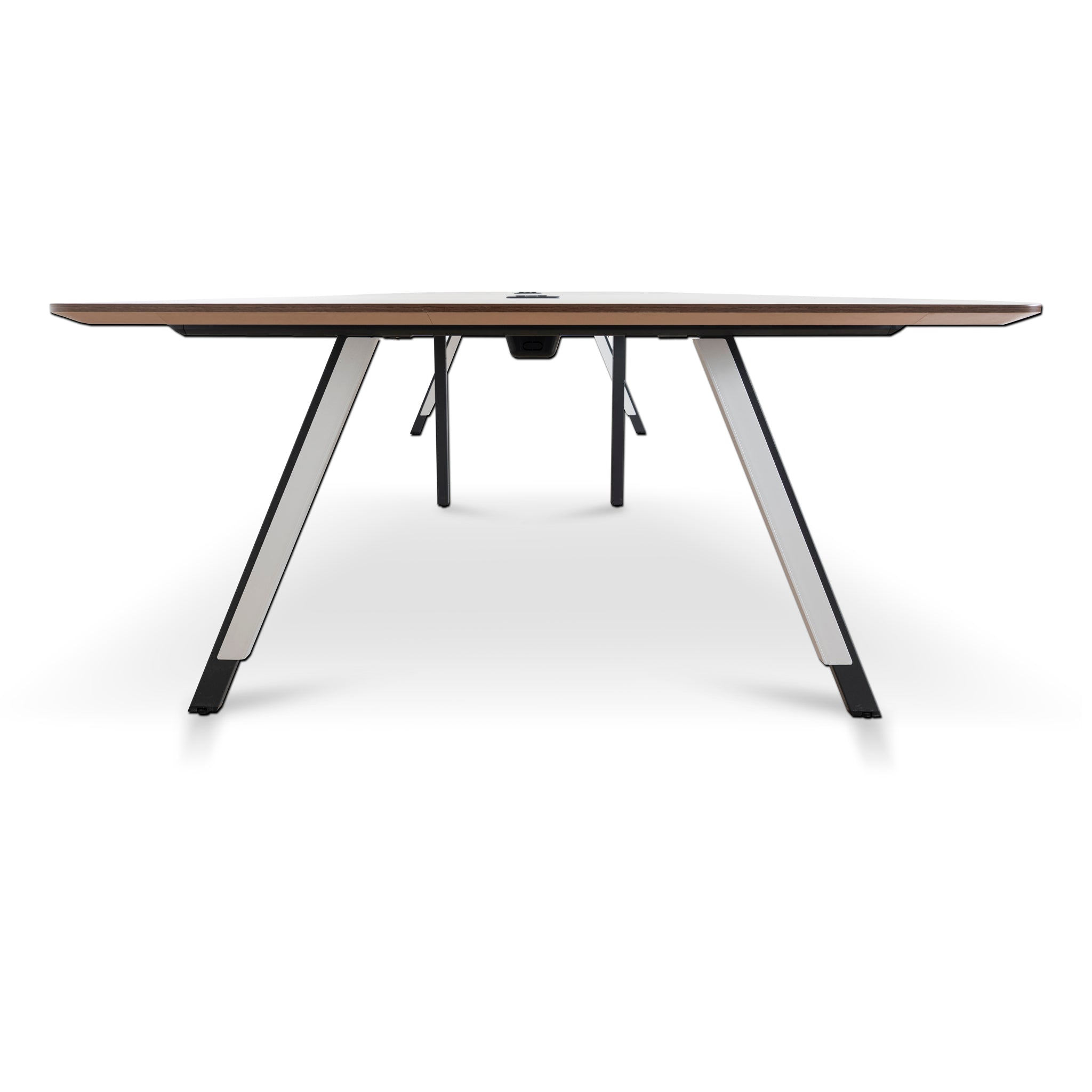 3.6m Boardroom Siena Meeting Table - Walnut Top With Black Legs