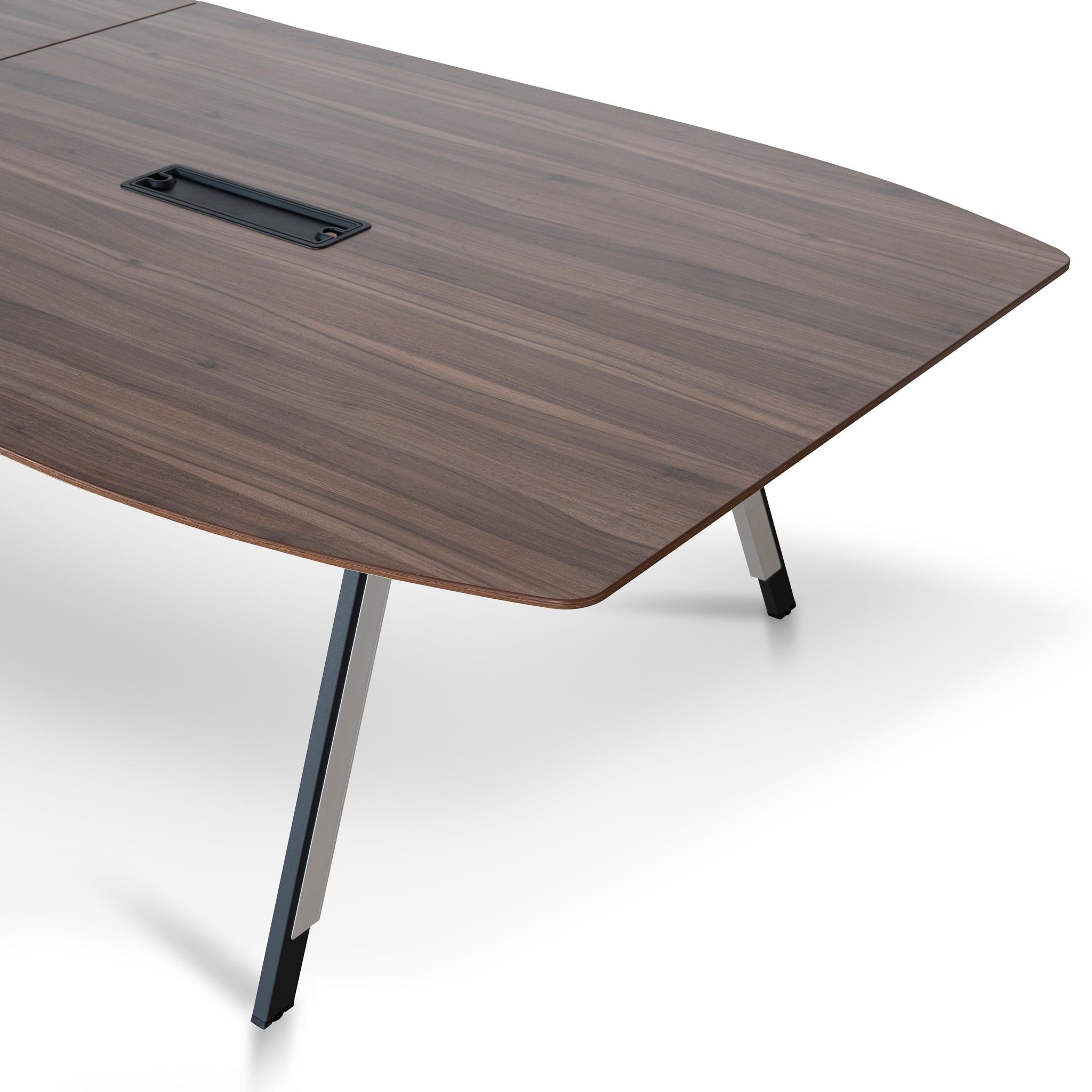 3.6m Boardroom Siena Meeting Table - Walnut Top With Black Legs