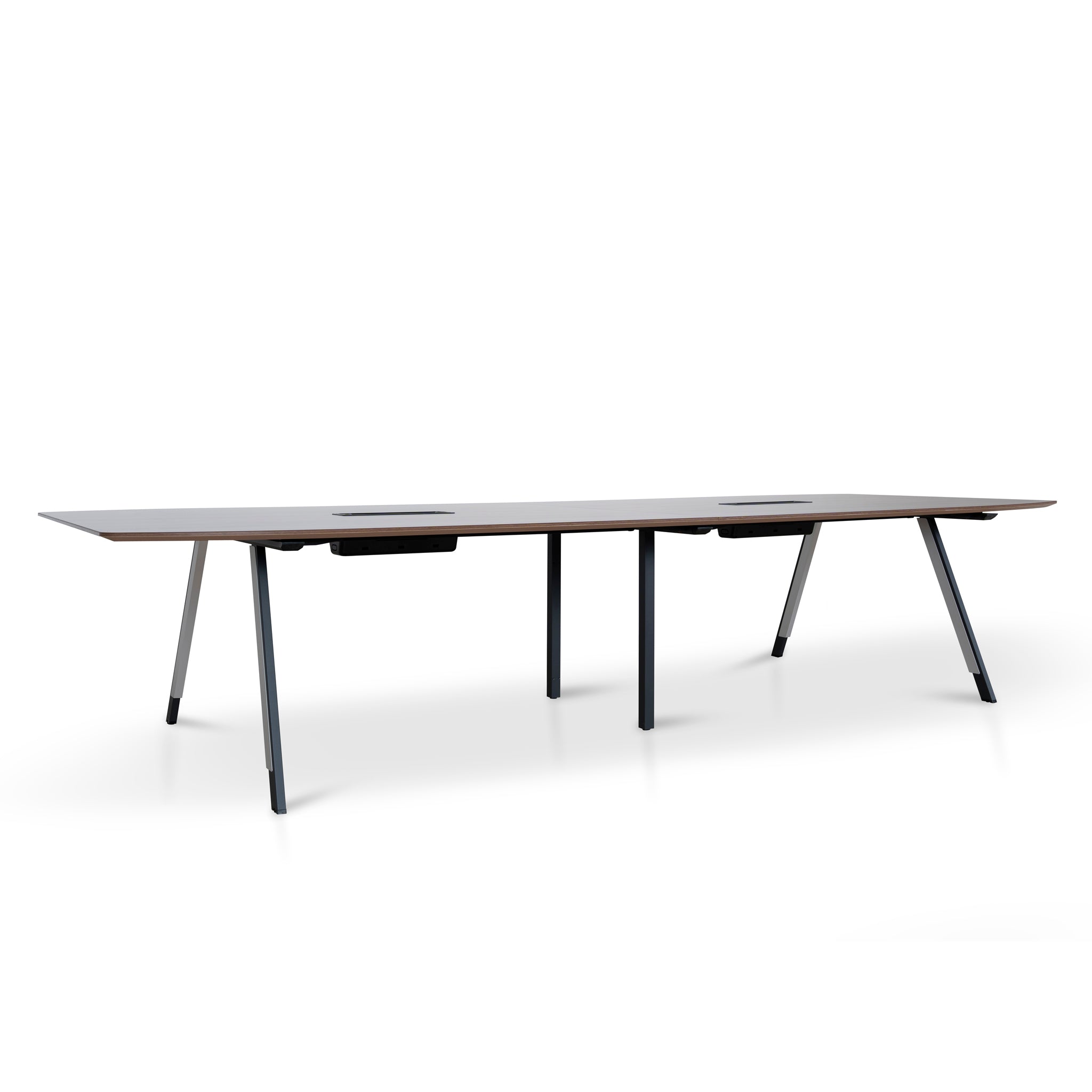 3.6m Boardroom Siena Meeting Table - Walnut Top With Black Legs