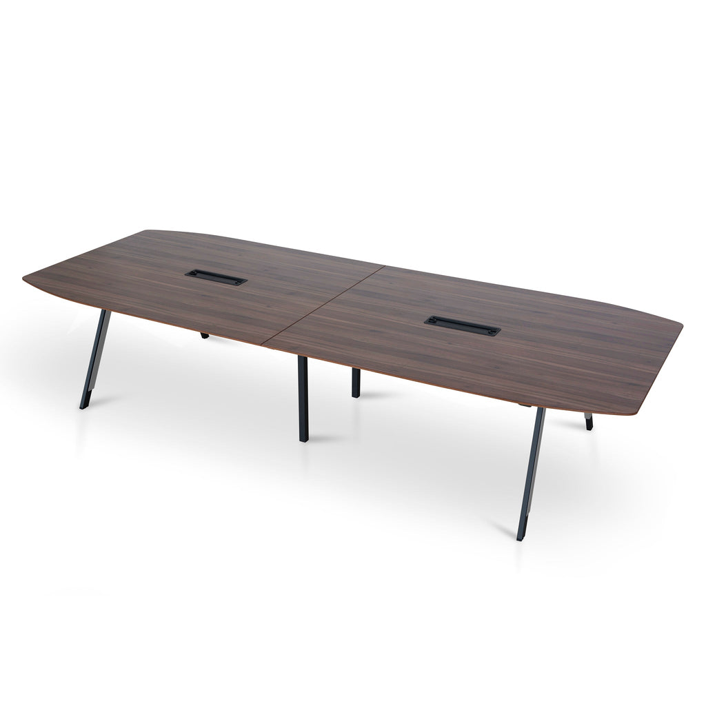 3.6m Boardroom Siena Meeting Table - Walnut Top With Black Legs
