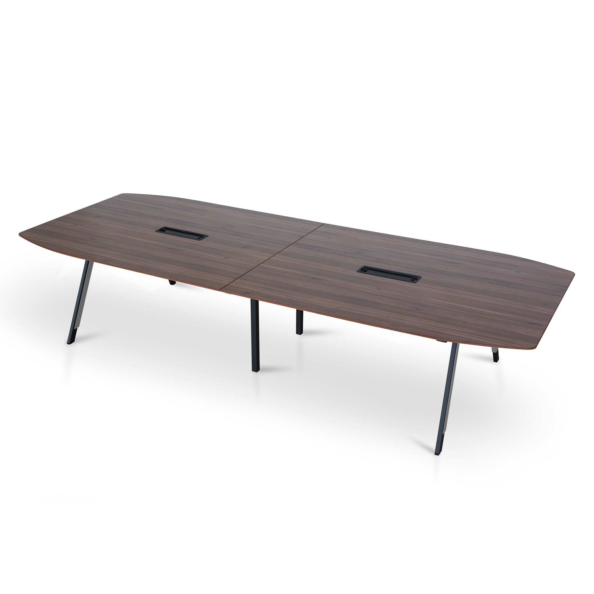 3.6m Boardroom Siena Meeting Table - Walnut Top With Black Legs