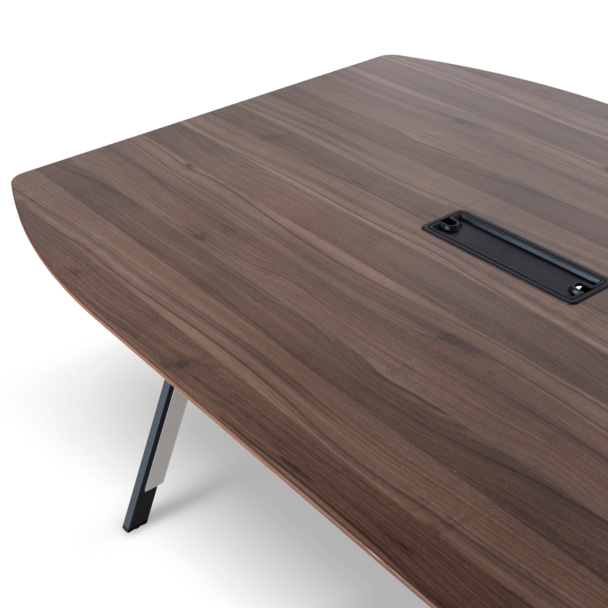3.6m Boardroom Siena Meeting Table - Walnut Top With Black Legs