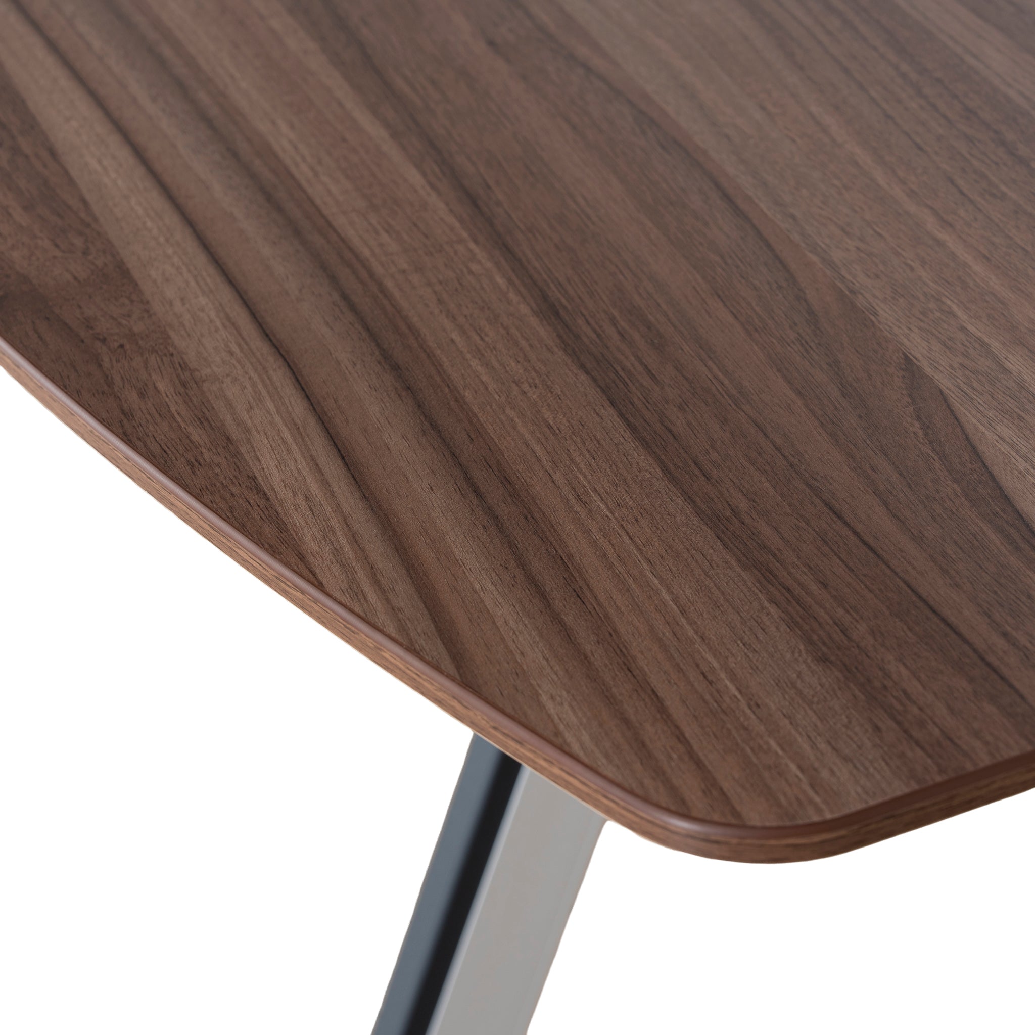 3.6m Boardroom Siena Meeting Table - Walnut Top With Black Legs