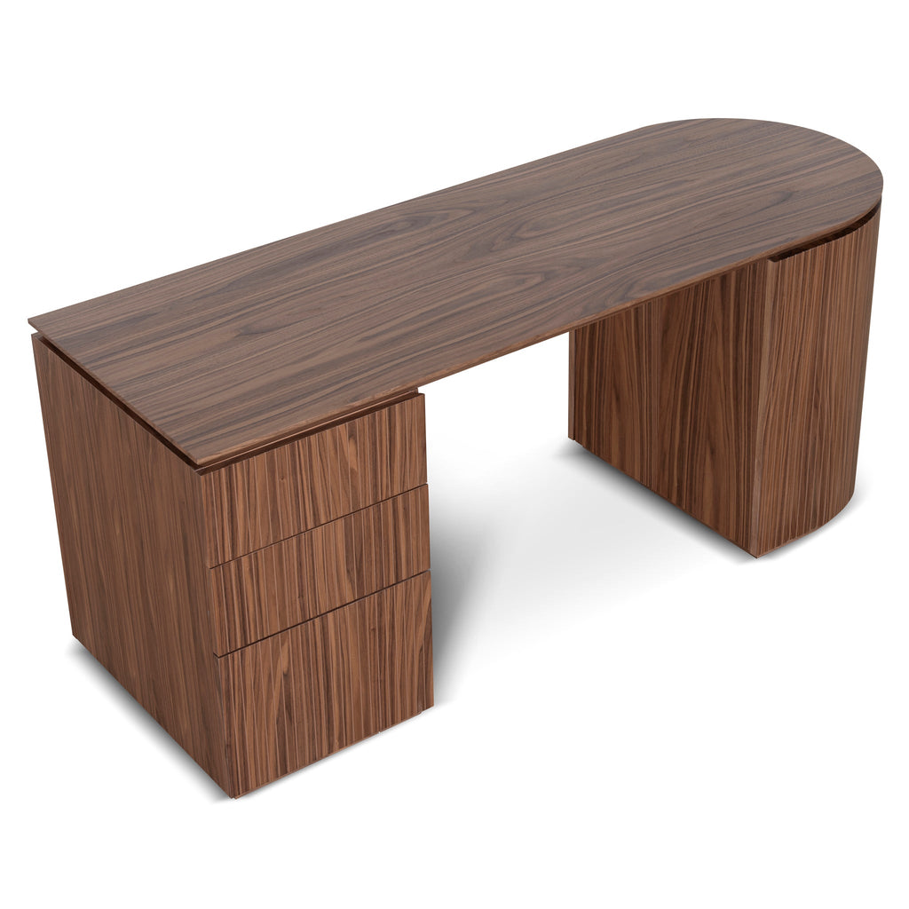 1.77m Left Drawer Office Desk - Walnut