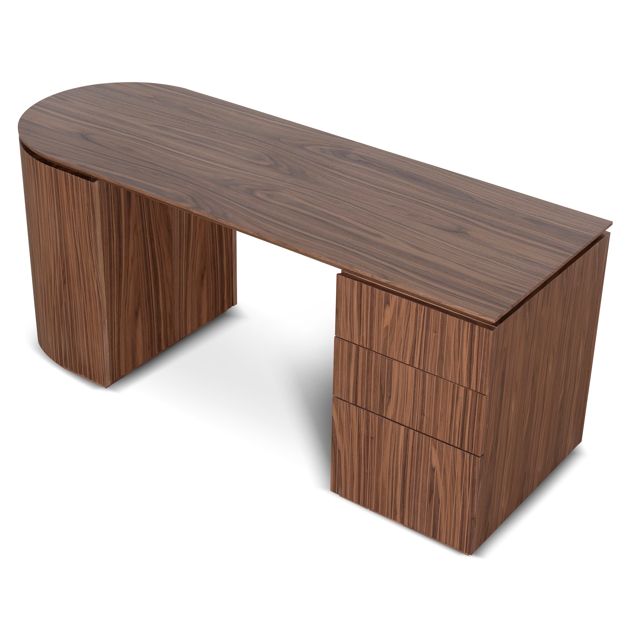 1.77m Right Drawer Office Desk - Walnut