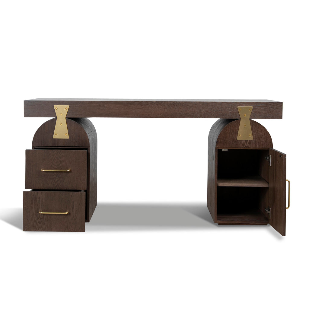 1.55m New Elm Milano Home Office Desk - Walnut