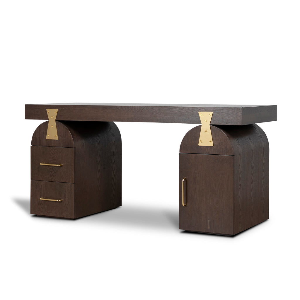 1.55m New Elm Milano Home Office Desk - Walnut
