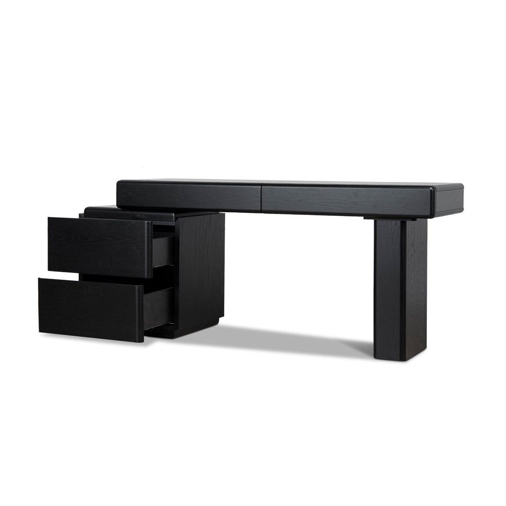 1.6m Office desk - Black Oak
