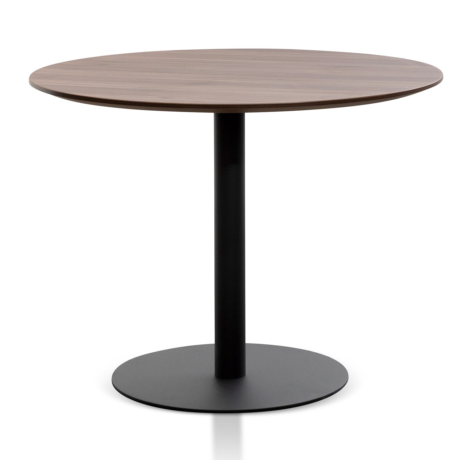 Round Office Siena Meeting Table - Walnut with Black Base