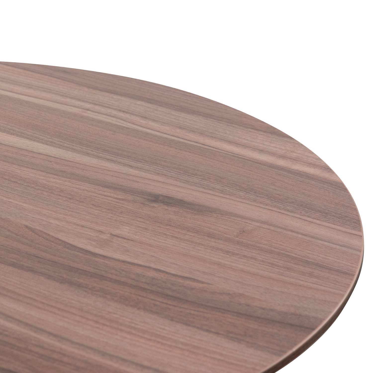 Round Office Siena Meeting Table - Walnut with Black Base