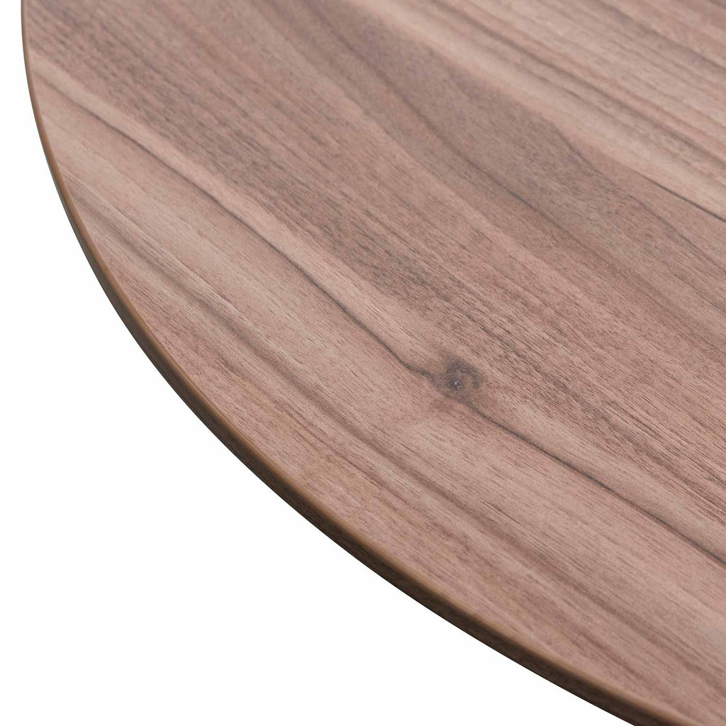 Round Office Siena Meeting Table - Walnut with Black Base