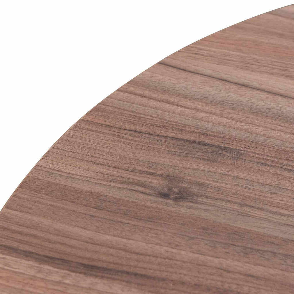 Round Office Siena Meeting Table - Walnut with Black Base
