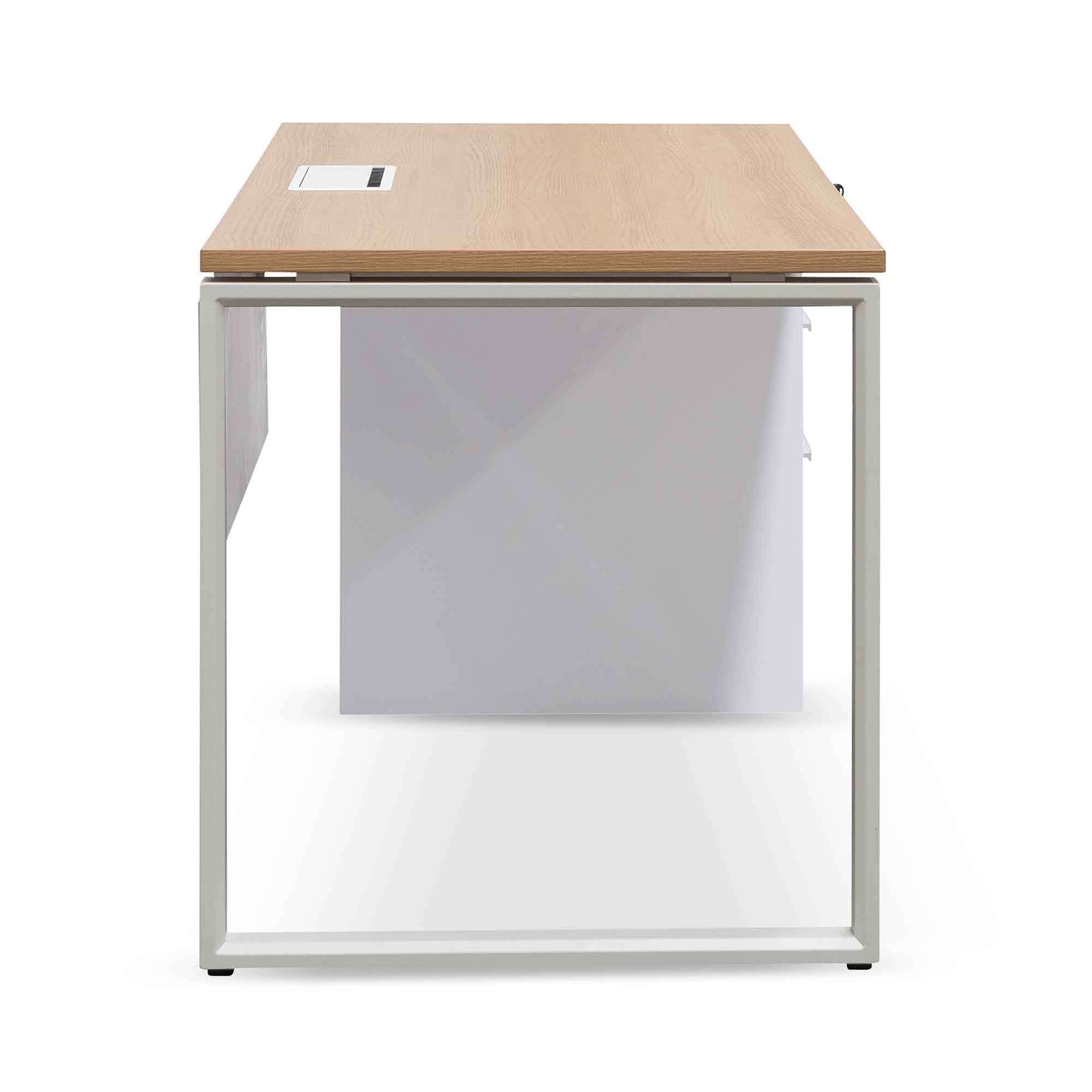 1 Seater Office Desk - Natural and White