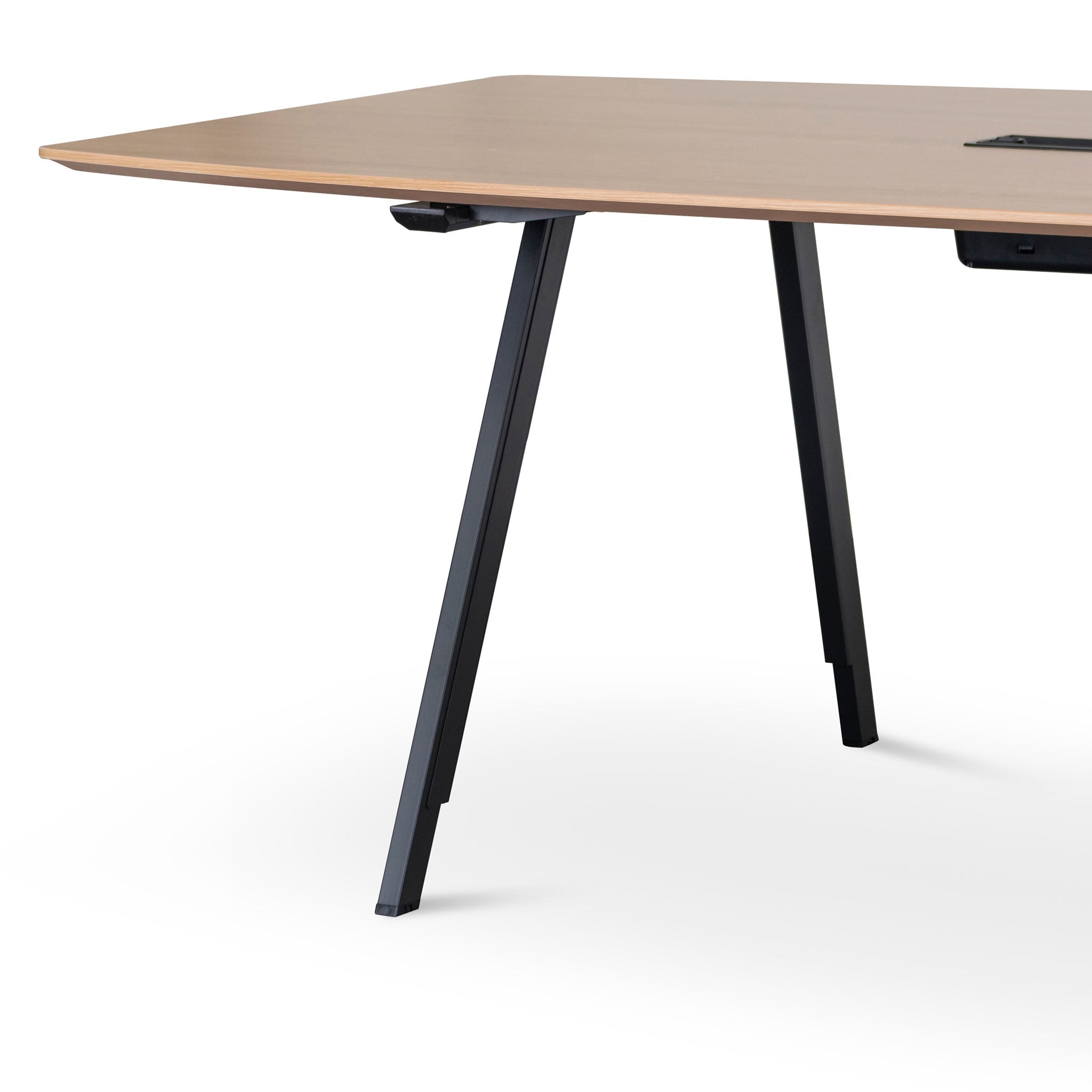 3.6m Natural Boardroom Siena Meeting Table - Full Black Legs
