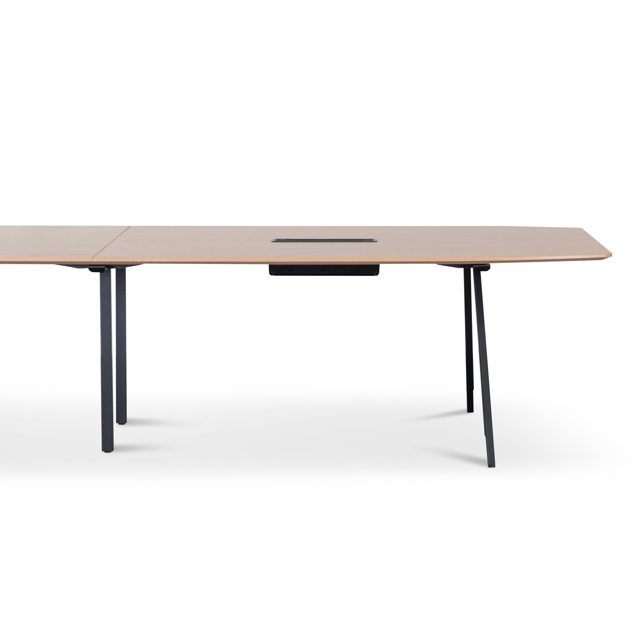3.6m Natural Boardroom Siena Meeting Table - Full Black Legs